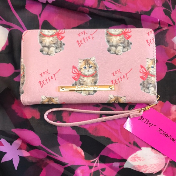 Brand New Betsey Johnson Pink Zippered Cat Wallet - Picture 14 of 14